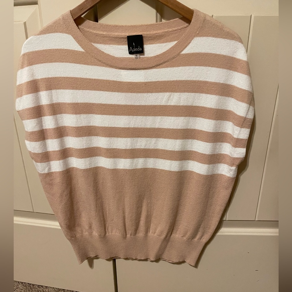 Aeda Striped Sweater in Tan and White